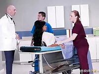 Buxom dark-hued woman with a adorable tat, Mary Jean is taking her doctor’s massive man-meat, in his office
